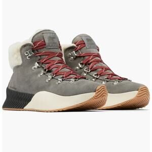 Sorel Gray and Red Ankle Boots